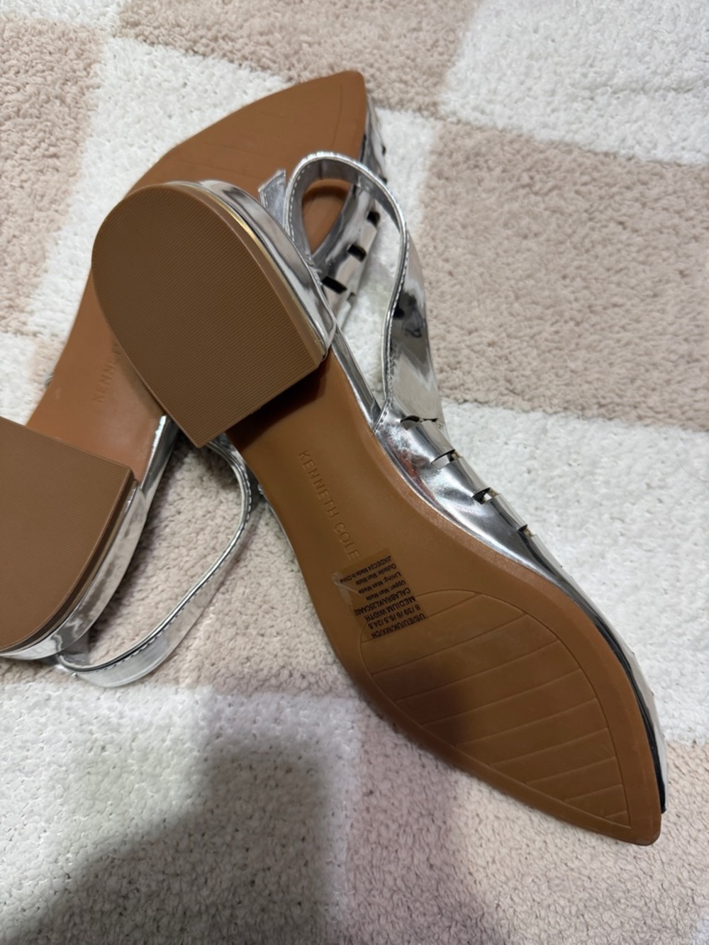 Kenneth Cole New York Calabra Slingback Flats in silver. - Picture 5 of 7